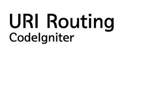 CodeIgniter URI Routing