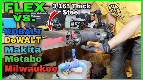 FLEX 24V Recip vs. KOBALT Makita DeWALT Milwaukee & Metabo On A 2” Steel Square Pipe 3/16” Thick!