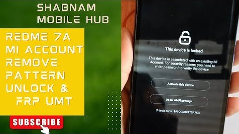 Redme 7A mi account remove & frp pattern unlock by Umt one click