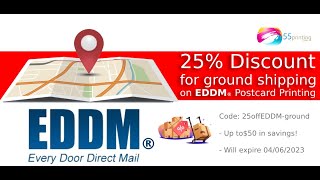 25% Discount for Ground Shipping on all EDDM Postcard Printing orders