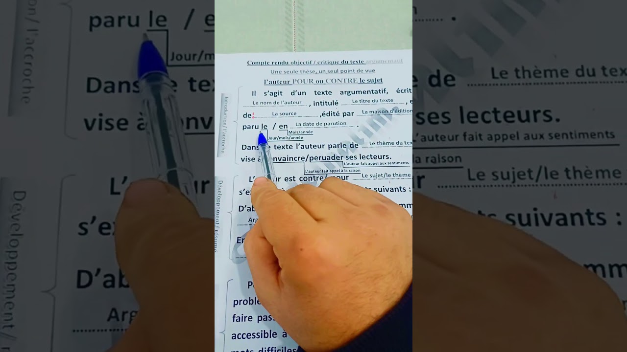 BAC /Compte rendu objectif/ Critique ( Texte argumentatif) 