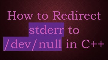 How to Redirect stderr to /dev/null in C+ +