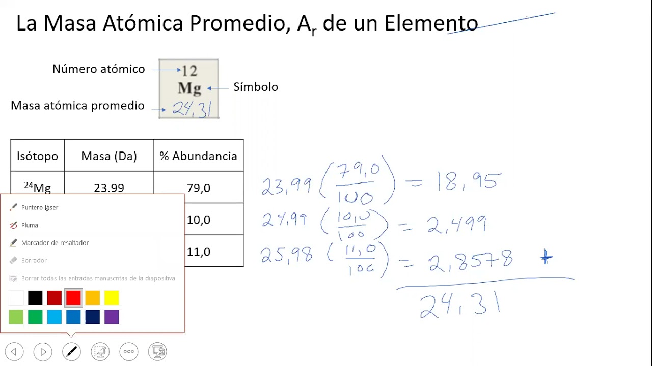 2.3 Masa atómica promedia y abundancia relativa de isótopos - YouTube