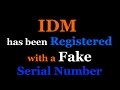 IDM has been registered with a fake serial number pop-up message fixed