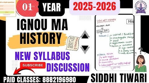 IGNOU MA History 1st Year New Syllabus 2025-2026 , Exam ,Assignment Analysis by Siddhi Tiwari #ignou