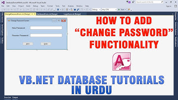 P(7) VB.NET Access Database Tutorials In Urdu - How to Add Change Password Functionality