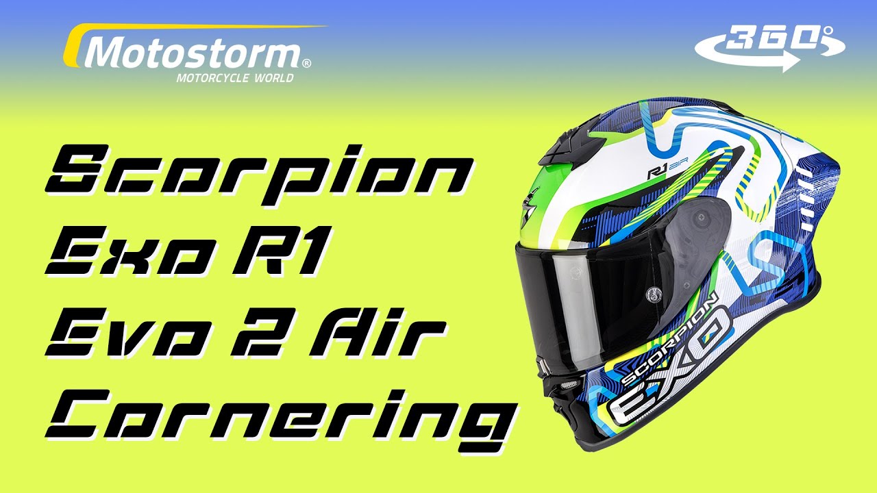 スコーピオン エクソ R1 エボ 2 エア コーナリング ヘルメット ブルー 