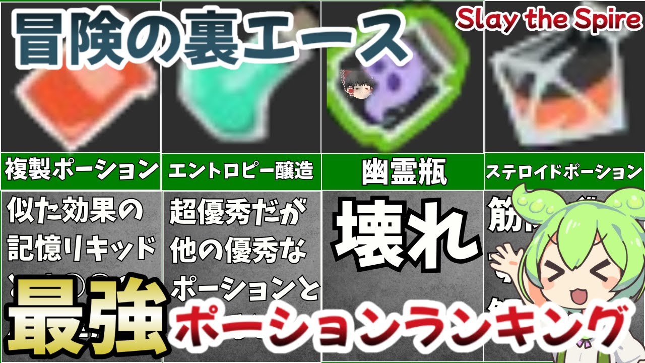 【初心者必見】最強ポーションランキング  ～1層編～【Slay the Spire】【ずんだもん&ゆっくり解説】