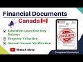 Financial Document for Canada Study Visa | Education Loan | Property Valuation | Income Verification
