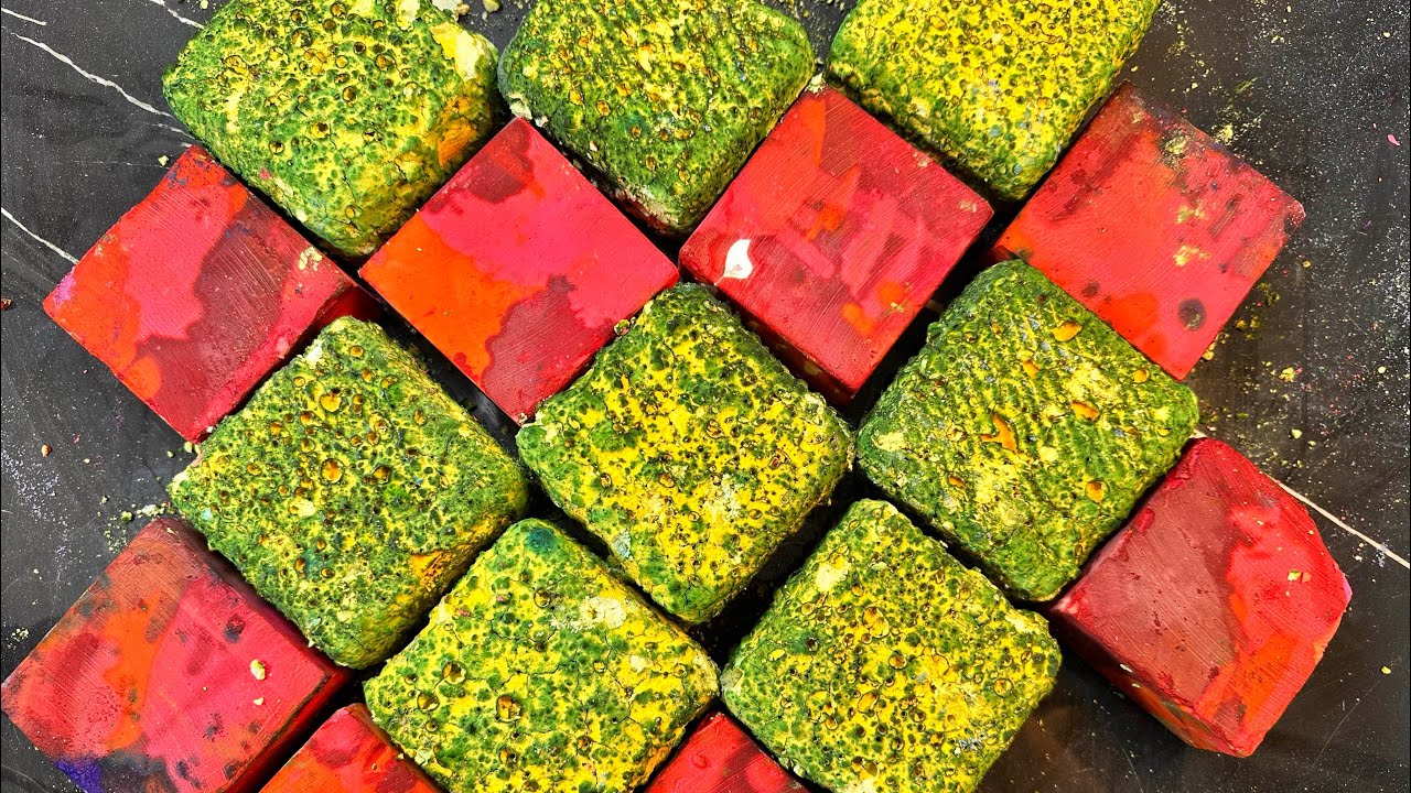 Dyed and Pasted Blocks | Asmr | Satisfying 