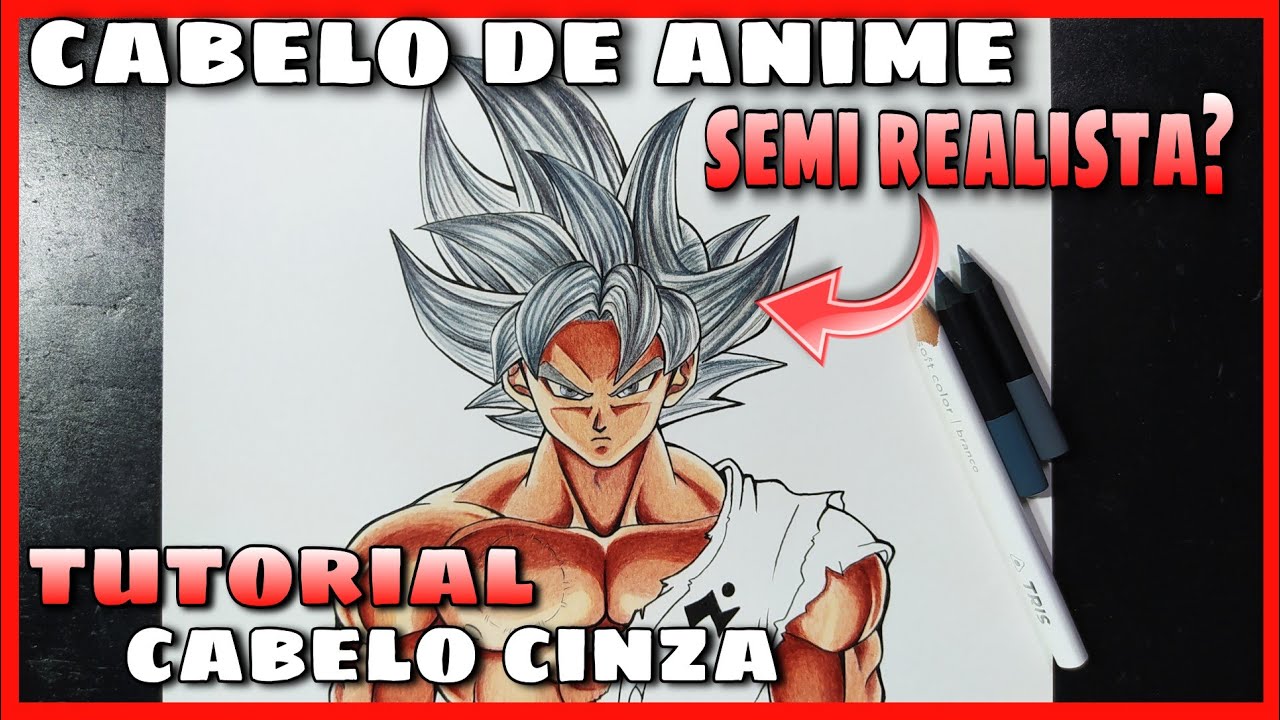 Como colorir cabelo de anime cinza ( semi realista ) tutorial de cabelo de anime