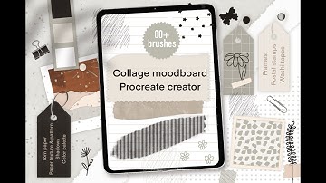 Mood board creator brushes and stamps for Procreate. Paper texture brushes, torn paper brushes