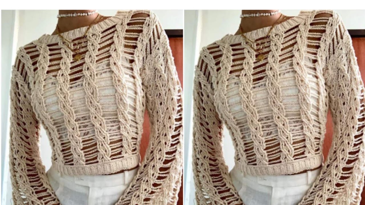 Blusa de crochê gravei o ponto Passo a passo