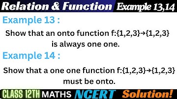 Example 13,14 Chapter1 Relation & Function Class 12 Math | Example 13,14 Class12 Ch 1 NCERT Maths