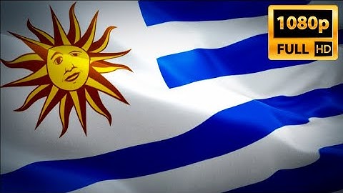 Uruguay waving flag. National 3d Montevideo flag waving. Sign of Uruguay. Uruguay flag