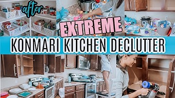 EXTREME CLEAN, DECLUTTER & ORGANIZE | KONMARI KITCHEN METHOD 2020 | KITCHEN DECLUTTER