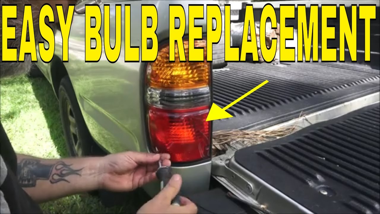 Brake Light Bulb Replacement In 2003 Toyota Tacoma In 4K - YouTube