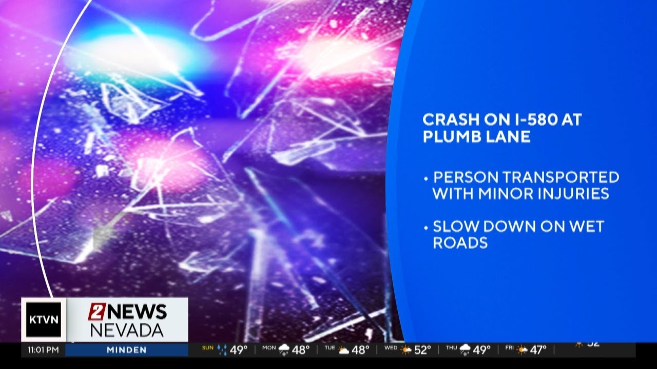 Person taken to the hospital after crashing into median wall - YouTube
