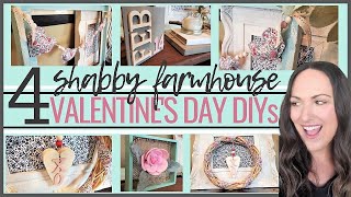 4 High End ? Valentine Home Decor ? Dollar Tree DIYs | Farmhouse Shabby Chic 2021 Thrift Flips