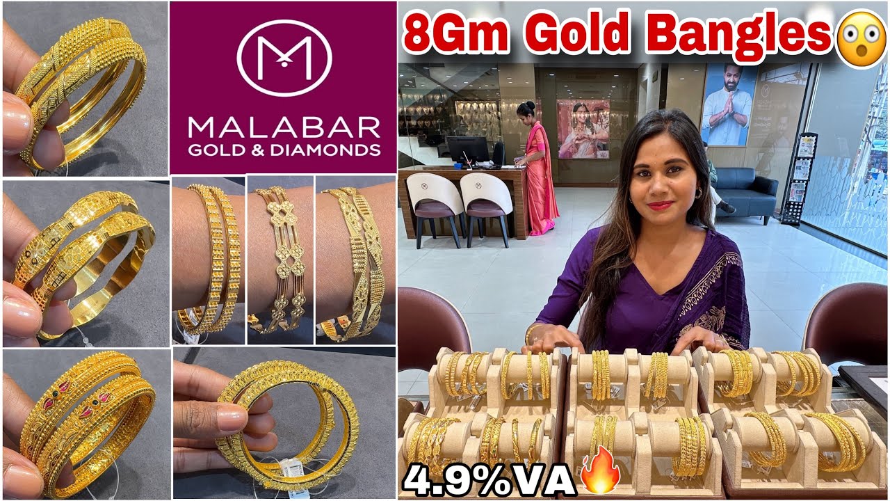 Malabar Light Weight Gold Bangles Designs With Price| Malabar Daily Wear Gold  Bangles Designs 2023 - YouTube