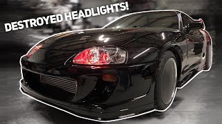 DESTROYED MY BRAND NEW $1200 SUPRA HEADLIGHTS - 1 day before Sema...