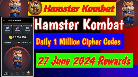 27 June Hamster Kombat Daily Cipher Codes today / Today Codes Hamster Kombat daily Morse code today