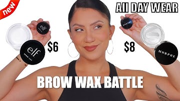 WHICH IS BETTER? *new* MORPHE vs *viral* ELF BROW WAX + ALL DAY WEAR *sparse brows*|MagdalineJanet