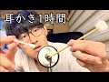 【ASMR】1時間耳かきをする あなたは寝ずに全て見ることが出来ますか?(梵天、綿棒有り)【音フェチ】