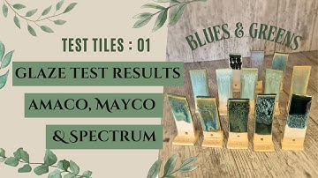 Glaze Combo Test Tiles 01 – Stunning Blue & Green Results! (Mayco, Amaco, Spectrum)