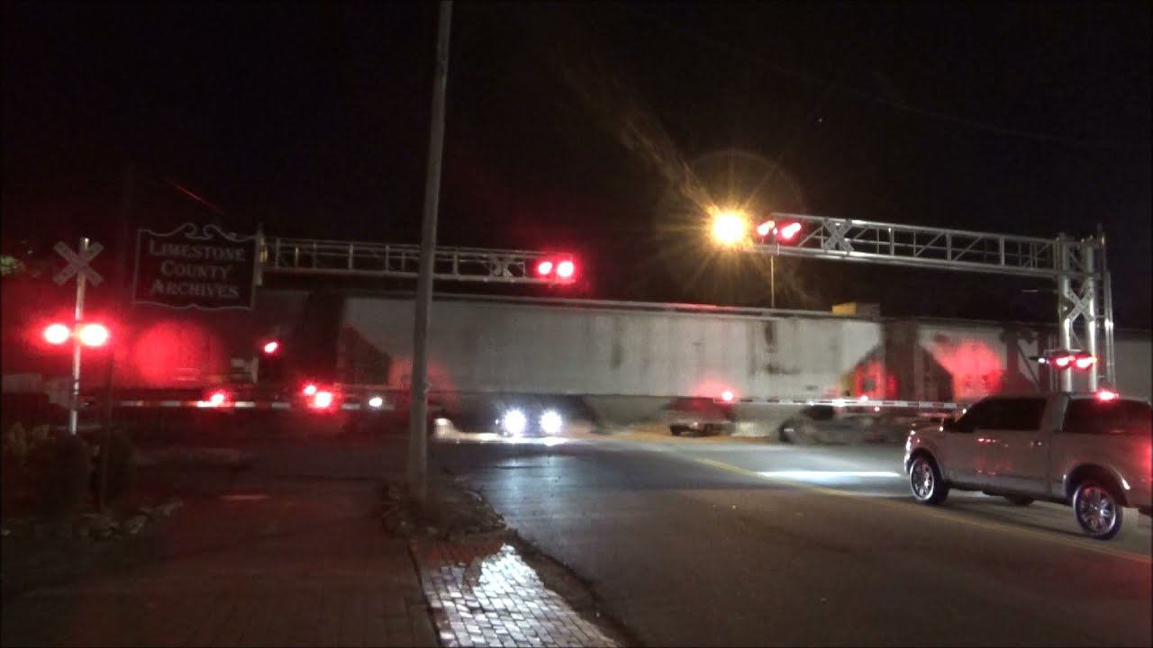 Washington Street Railroad Crossing, Athens, AL (Night) YouTube