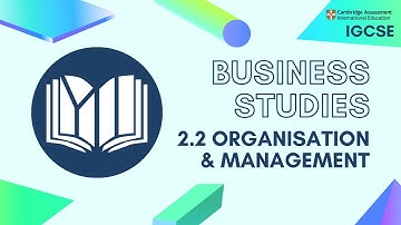 CIE IGCSE Business Studies: Organisation and Management (2.2)