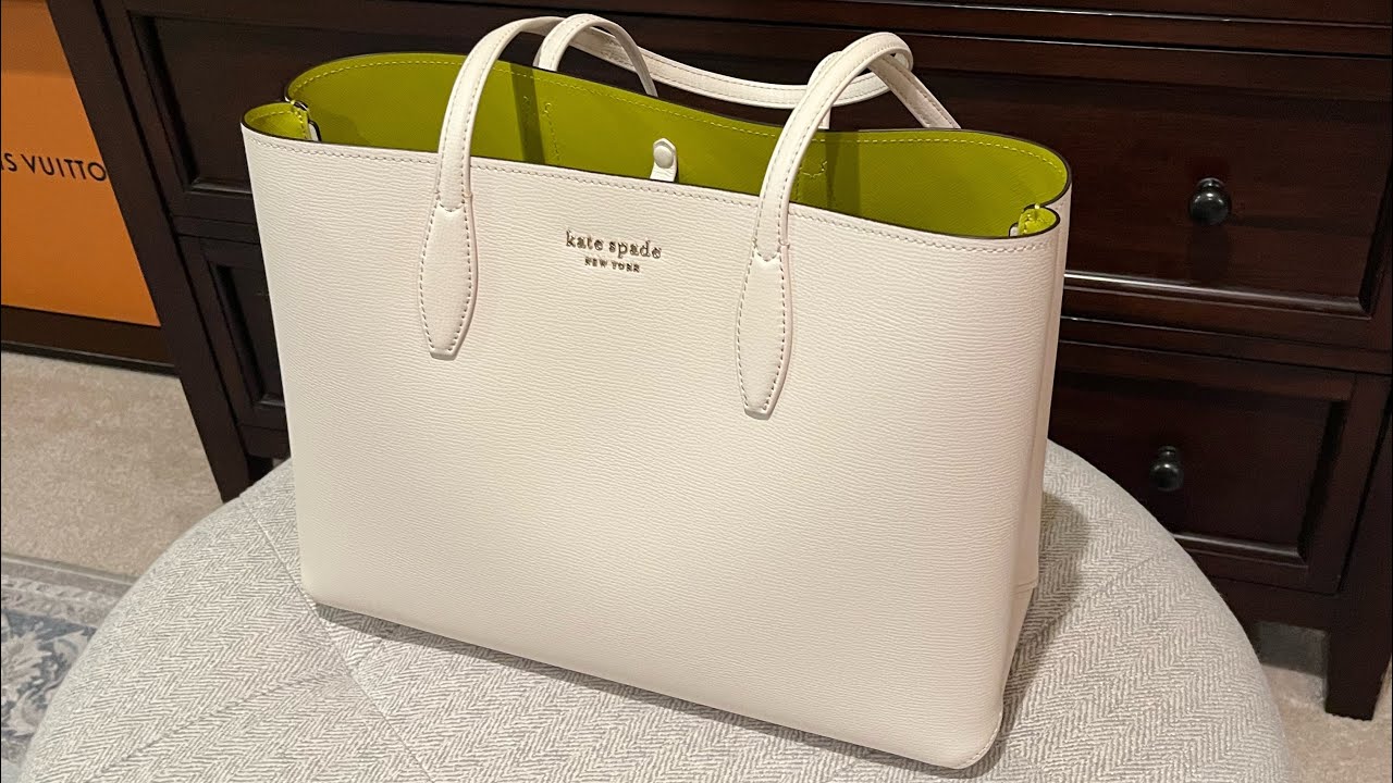 Kate Spade Tote Unboxing  All Day Large Tote - Parchment/Bartlett Pear 🍐  color 