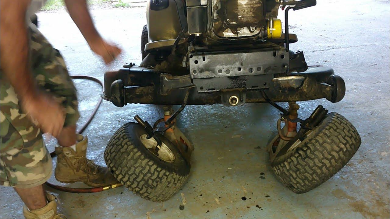 How to replace the front axle on a Craftsman lawn mower. - YouTube