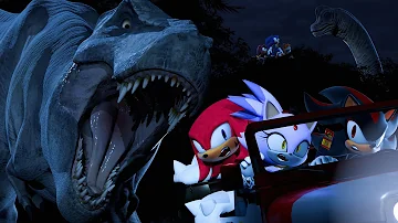 Sonic in Jurassic Park: T-Rex Chase