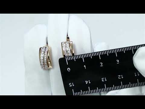 Золотые серьги SOKOLOV с фианитом 027927 Золотые серьги SOKOLOV с фианитом 027927