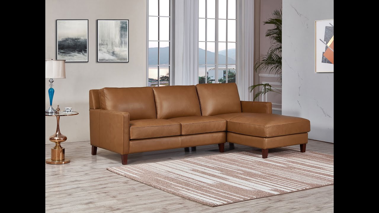 Prospera Home West Park (Brown) Leather Sofa Chaise YouTube