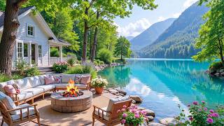 Where The Mountains Meet The Lake 🌿 Soft Piano & Campfire Ambience For Peace, Focus & Slow Living screenshot 2