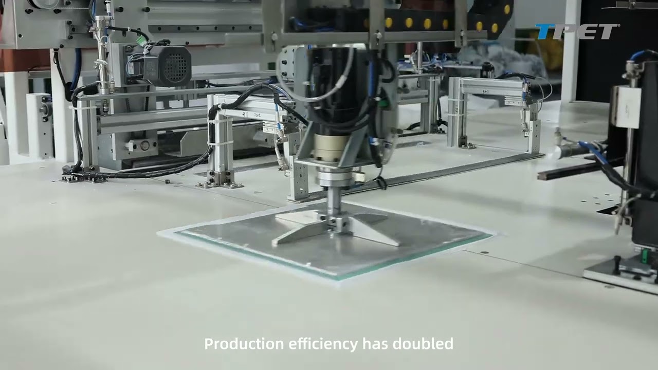 Automatic double head embedded rope throw pillow production line