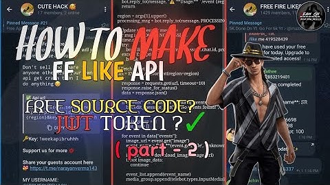 HOW TO MAKE FF LIKE API FOR FREE PART 2 #freefire #telegram #cutehack #free #api #own #teamxcutehack