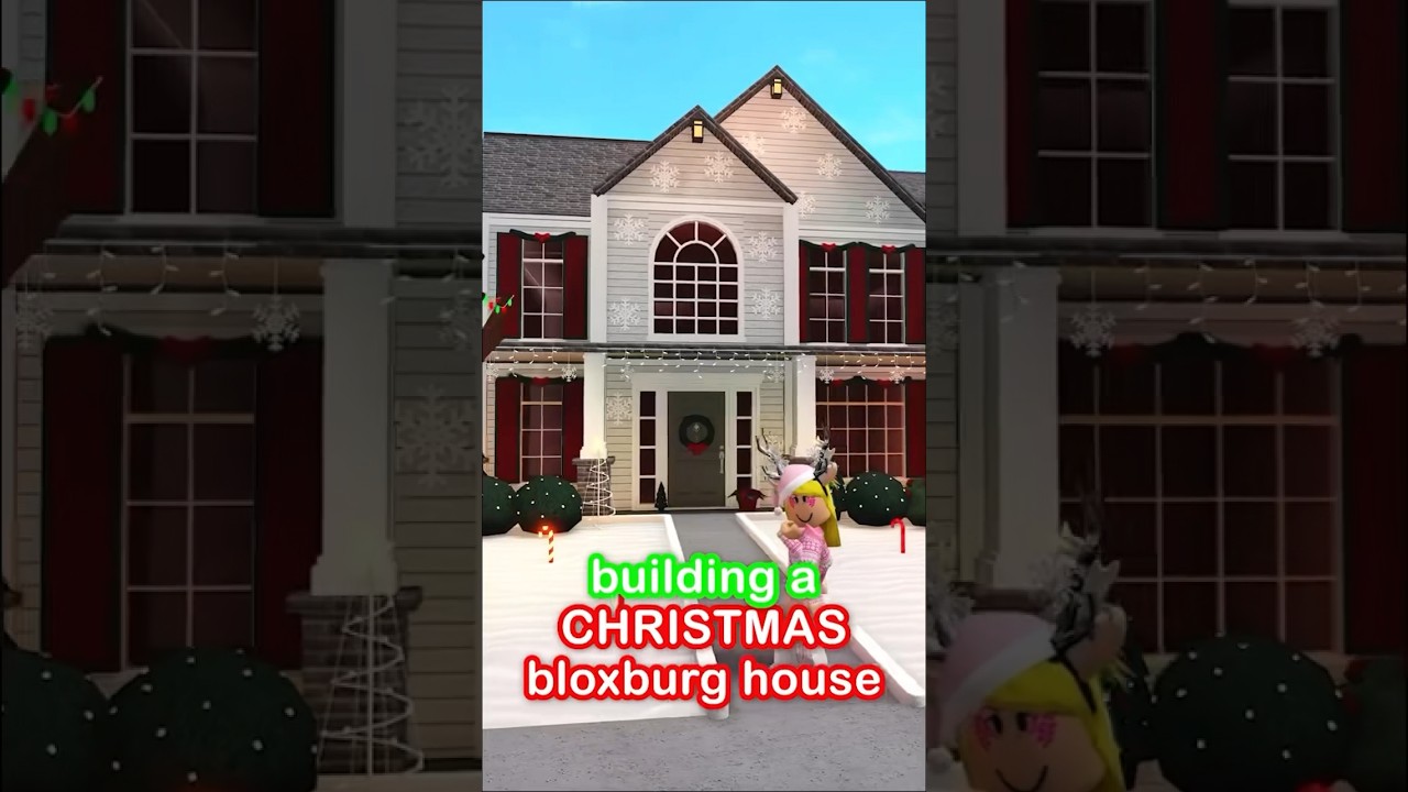 Bloxburg Christmas Living Room At Different Times #roblox #shorts 