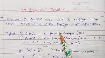Assignment Operator in c programming in hindi