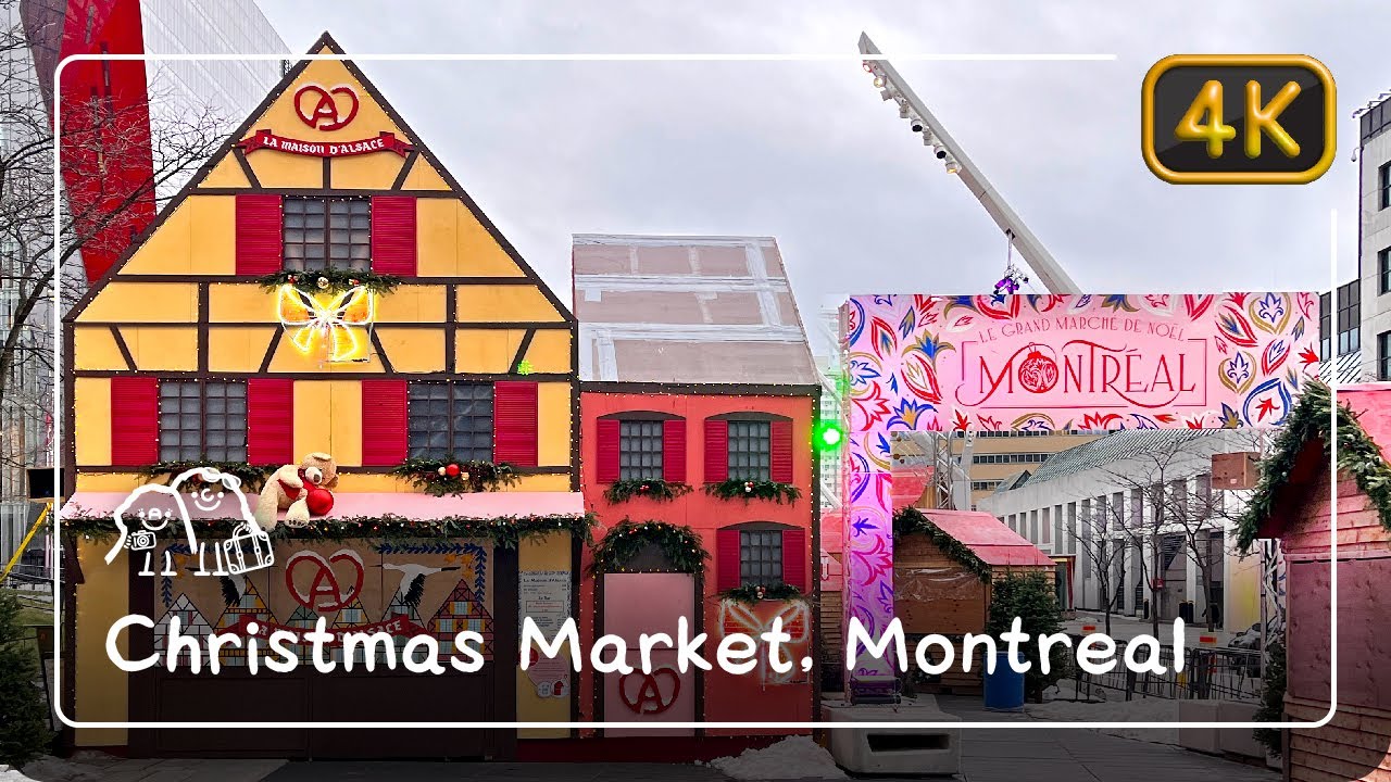 🎅 Walking in The Great Montréal Christmas Market • Canada Walking Tour 🇨🇦 • 4K ASMR