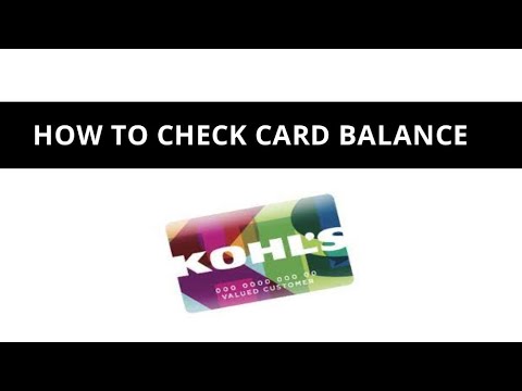 How to check Kohl's credit card balance