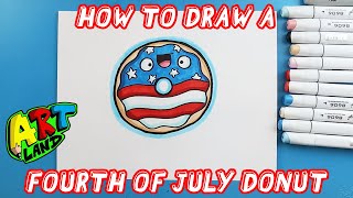 How to Draw a FOURTH OF JULY DONUT