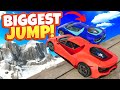 Jumping SUPERCARS Off the BIGGEST Mountain Ever in BeamNG Drive Mods!