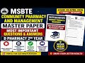 MSBTE Community Pharmacy & Management Masterpaper 2026 | Most Important Questions & Answers D Pharma