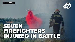 Seven Cal Fire crew members injured battling the Brook Fire