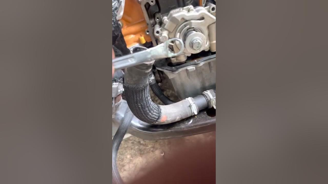 How to remove oil pump return line in oil pan without oil pan removal in Dodge Challenger scat