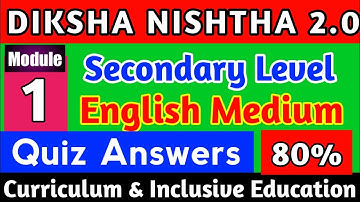 NISHTHA MODULE -1 QUIZ ANSWERS | QUIZ ANSWERS IN ENGLISH | NISTHA QUIZ ANSWERS NISTA ASSESSMENT QUIZ