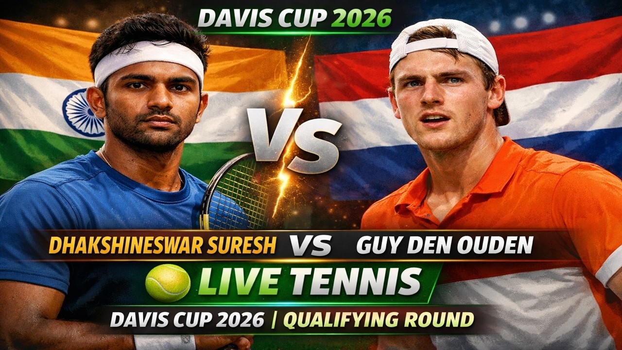 Dhakshineswar Suresh vs Guy Den Ouden 🎾LIVE TENNIS DAVIS CUP 2026 | Qualifying Round
